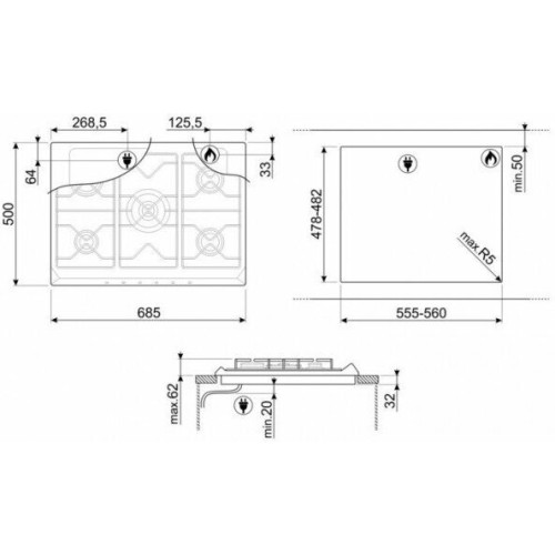Варочная поверхность SMEG SR975NGH 