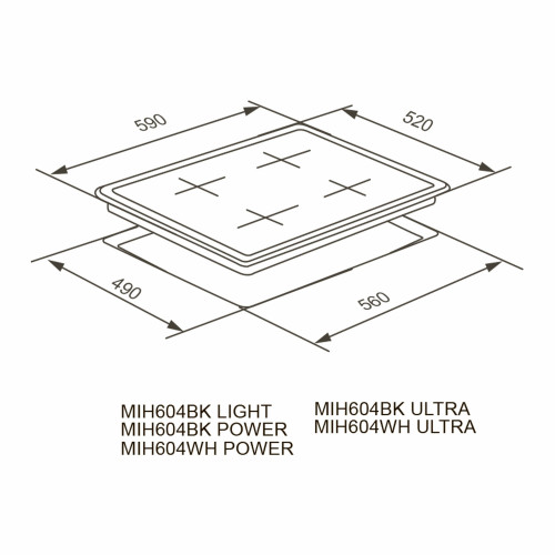 Варочная поверхность Meferi MIH604BK Light 