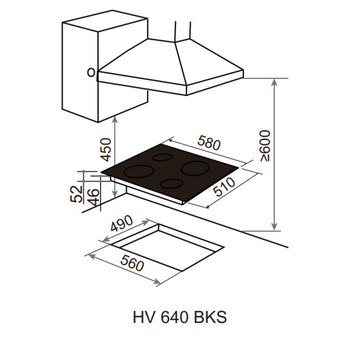 Варочная поверхность Weissgauff HV 640 BKS черный