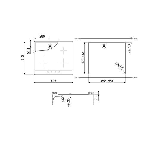 Варочная поверхность SMEG SI964NM Victoria 