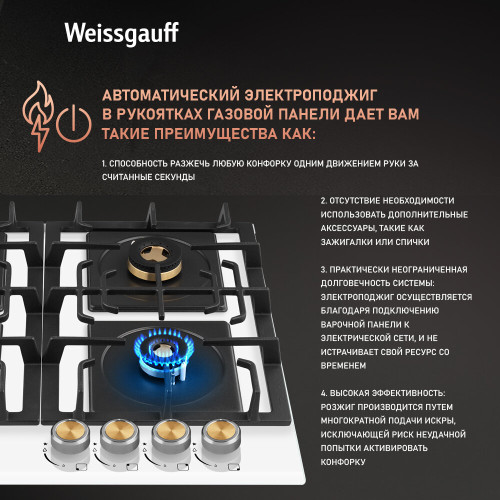 Варочная поверхность Weissgauff HGG 641 WV Volcano Burner Nano Glass