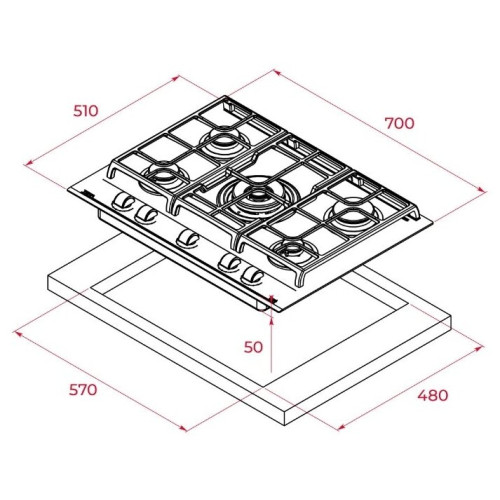 Газовая панель Teka GZC 75330 XBN Stone Grey