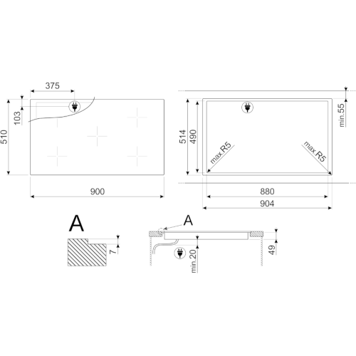 Варочная поверхность SMEG SI2M7953DW белое стекло
