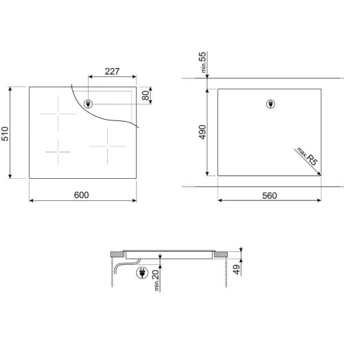 Варочная поверхность SMEG SI2M7953DW белое стекло
