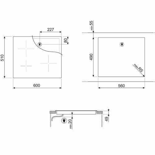 Варочная поверхность SMEG SI2M7953DW белое стекло