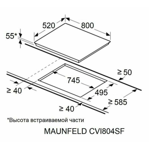 Варочная поверхность MAUNFELD CVI804SFDGR