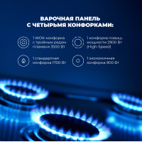 Газовая поверхность DeLonghi Gabriella 6GW NB
