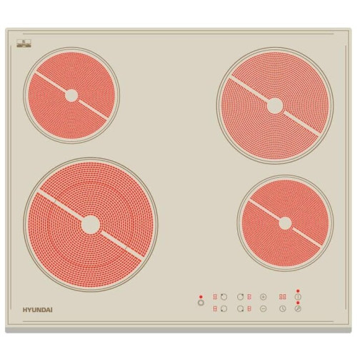 Варочная поверхность Hyundai HHE 6450 BE бежевый