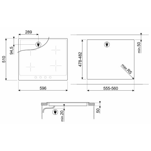 Варочная поверхность SMEG SI964PM Victoria кремовая