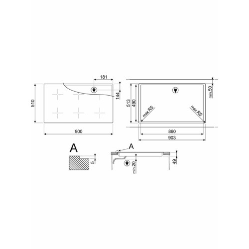 Варочная поверхность Smeg SIM3964MB