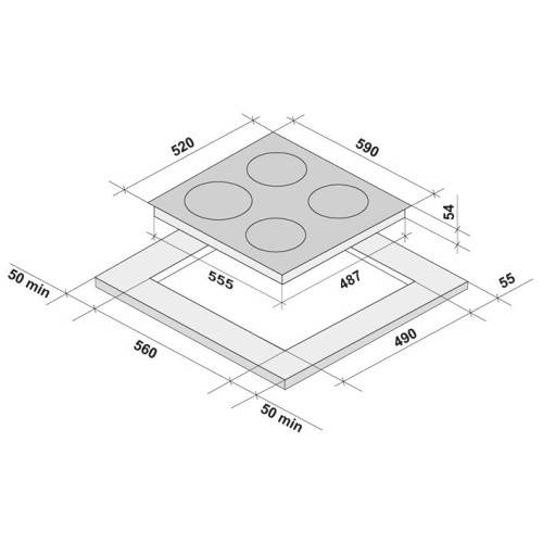 Варочная поверхность KRONA MERIDIANA 60 BL