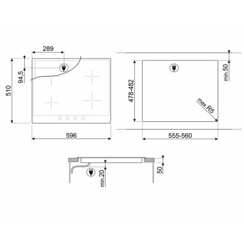 Варочная поверхность SMEG SI764POM индукционная 