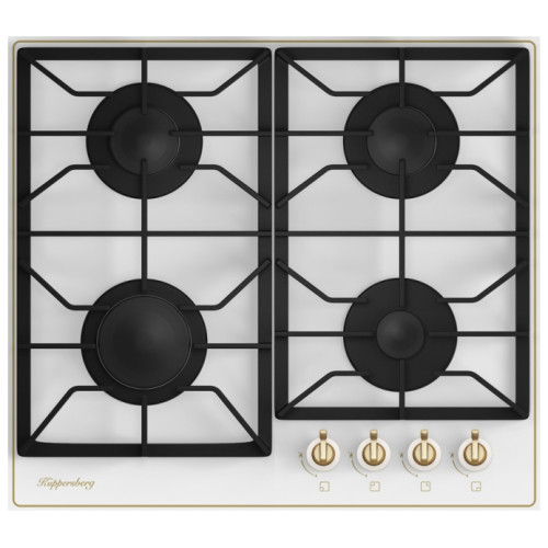 Варочная поверхность Kuppersberg FQ663 W ретро белый/ручки бронза