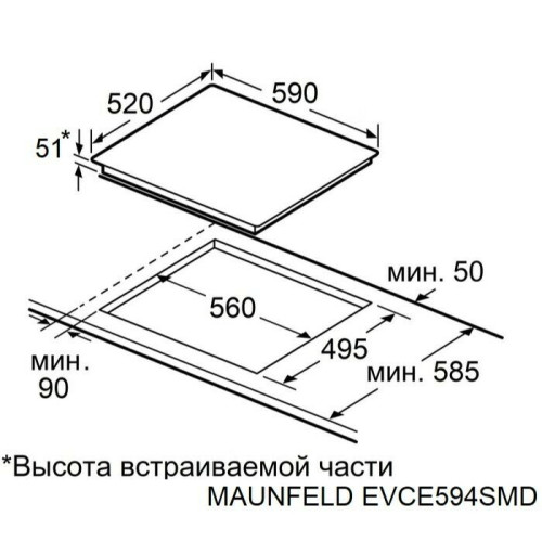Варочная поверхность MAUNFELD EVCE594SMDPBK