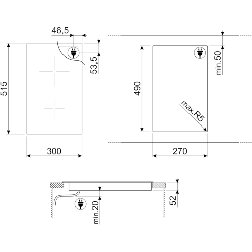 Варочная поверхность Smeg SI5322B