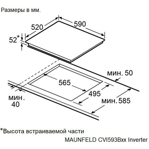 Варочная поверхность MAUNFELD CVI593BBK Inverter