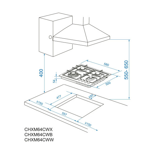 Варочная поверхность CANDY CHXM64CWB