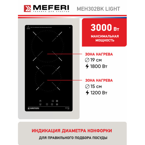 Варочная поверхность Meferi MEH302BK Light