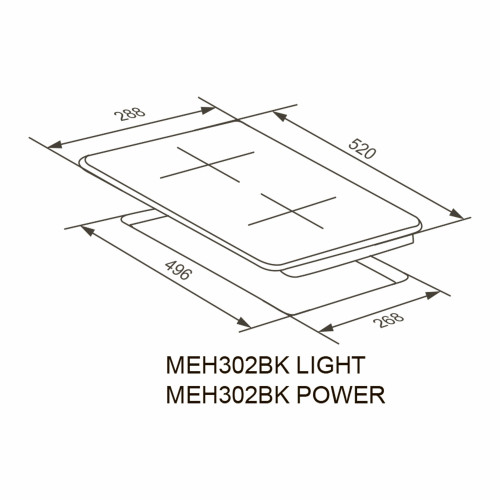 Варочная поверхность Meferi MEH302BK Light