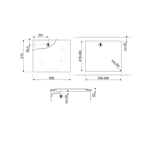 Варочная поверхность SMEG SI364BM