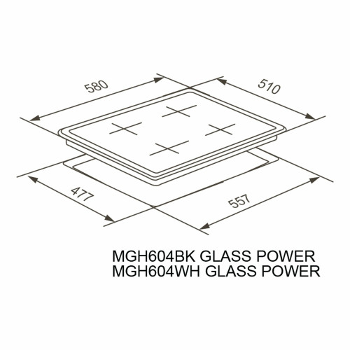 Варочная поверхность Meferi MGH604GR Glass Ultra