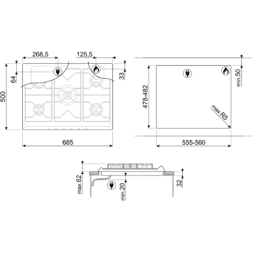 Варочная поверхность SMEG SR775AO