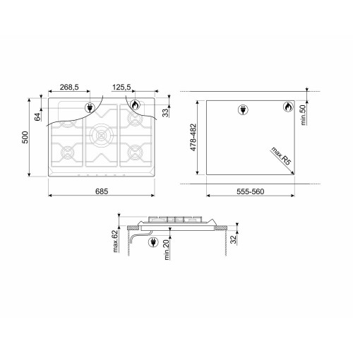 Варочная поверхность SMEG SR775AO