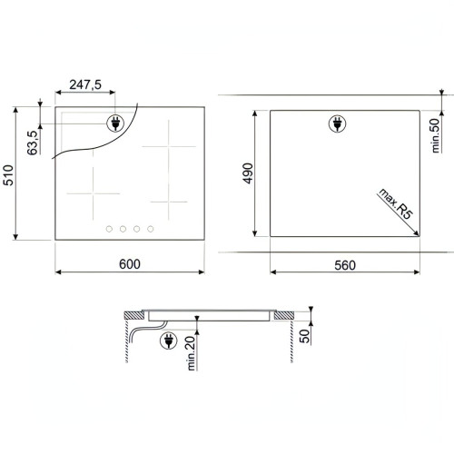 Варочная поверхность SMEG SE364ETBM 