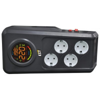 Стабилизатор напряжения EST 1500 DRS релейный настольный, Однофазный релейный автоматический Стабилизатор переменного напряжения. Максимальная мощность 1500 Вт. Входное напряжение от 140В до 270В.