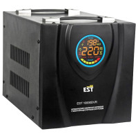 Стабилизатор напряжения EST. 10000 DVR L релейный переносной, Однофазный релейный автоматический Стабилизатор переменного напряжения 5 реле Максимальная мощность 10000 Вт. Входное напряжение от 140В до 270В.. выходное напряжение 220В +/-8%.