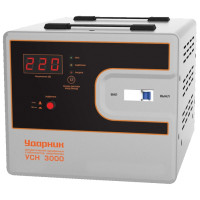 Стабилизатор напряжения УДАРНИК УСН 3000, Цифровой Стабилизатор напольный Диапазон вх. напряжения 140-260 В, Мощность 3000 ВА, Вес 7.4 кг.