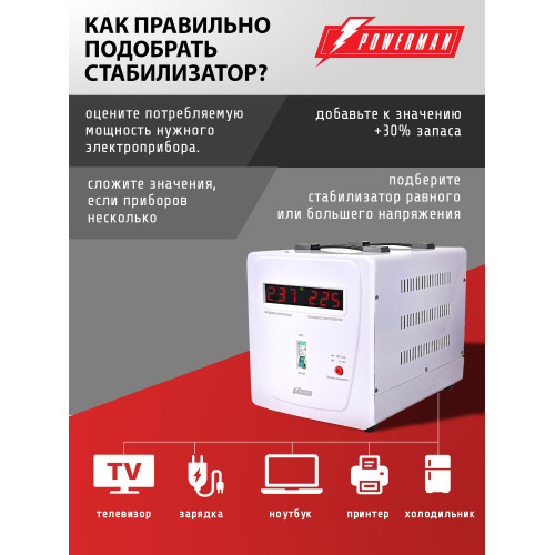 Стабилизатор PowerMan AVS 8000 E