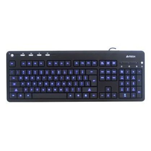 Клавиатура A4Tech KD-126-1 USB (Черный + син. подсветка)