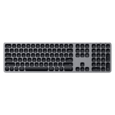 Беспроводная клавиатура Satechi Aluminum Bluetooth Wireless Keyboard with Numeric Keypad. Язык раскладки английский/русский. Цвет серый космос.