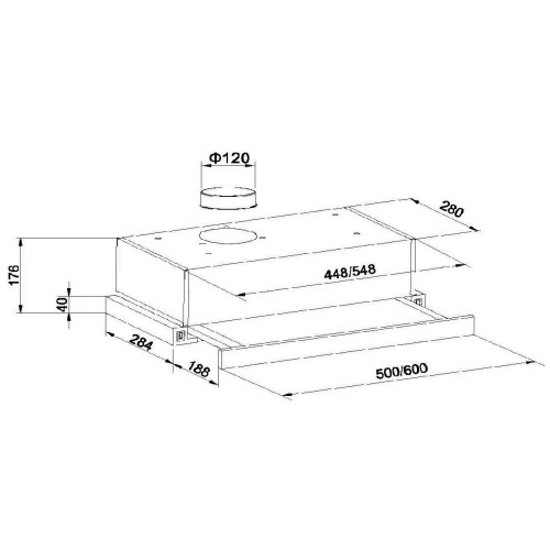 Вытяжка Amari Slide 50 black/glass