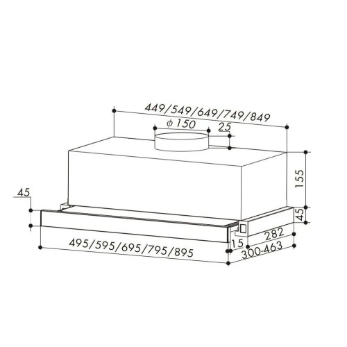 Вытяжка Amari Slide 60 white/glass