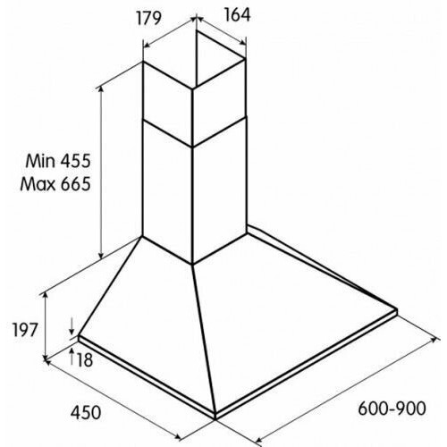 Вытяжка каминная JET AIR Gaia IX/A/90 нержавеющая сталь.