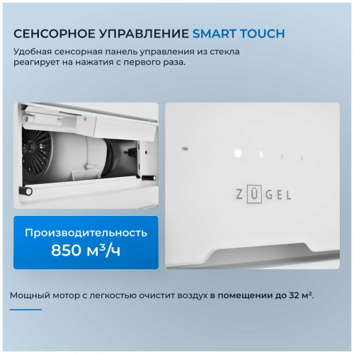 Вытяжка ZUGEL ZHI524GW белая