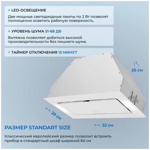 Вытяжка ZUGEL ZHI524GW белая