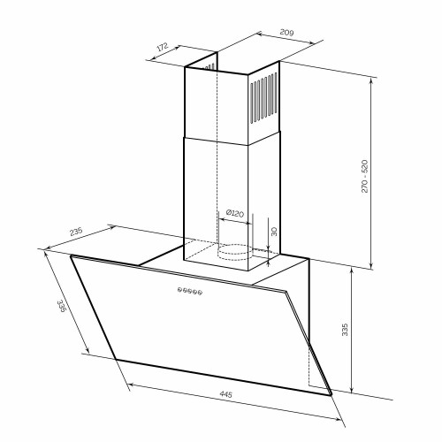 Вытяжка LEX Moza 450 черный