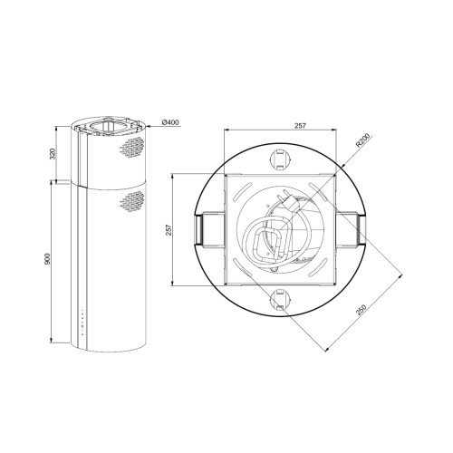Вытяжка MEFERI TUBE40WH IslaComfort Plus