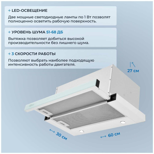 Вытяжка ZUGEL ZHT652GW белая