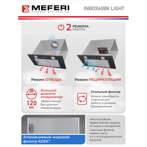 Вытяжка Meferi INBOX60BK Light