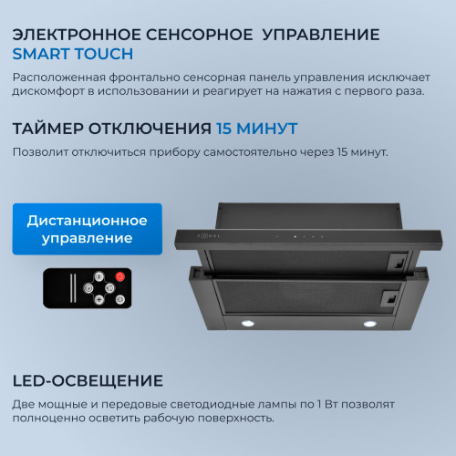 Вытяжка ZUGEL ZHT652GB черная