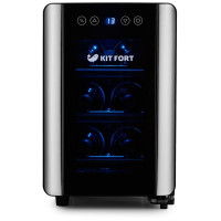 Винный шкаф Kitfort КТ-2401 черный/серебристый (однокамерный)