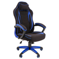 Игровое кресло Chairman game 28 чёрное/синее