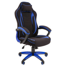 Игровое кресло Chairman game 28 чёрное/синее
