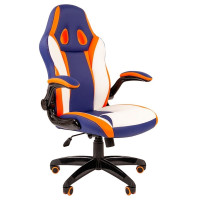 Игровое кресло Chairman game 15 синий/белый/оранжевый