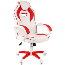 Игровое кресло Chairman game 16 белый/красный