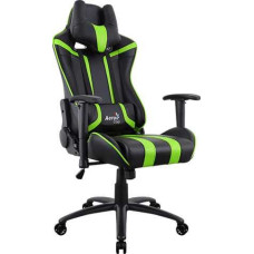 Игровое кресло Aerocool AC120 AIR-BG черно-зеленое